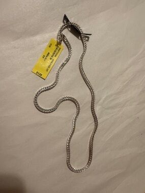 Silver Braided Chain Necklace - Women's Accessory